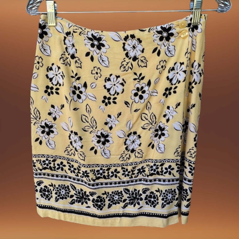 Charter Club Floral Rayon Lined Wraparound Skirt Host Pick